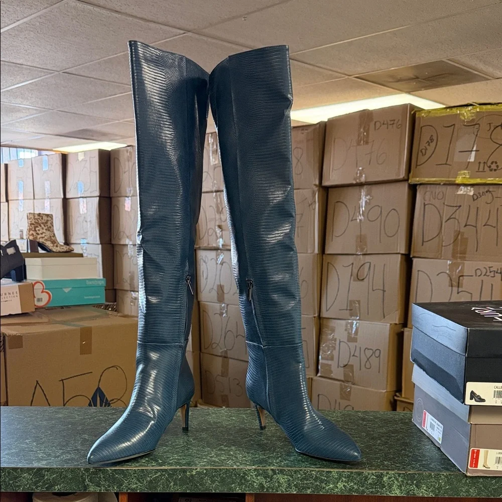 Sam Edelman Teal Over-the-Knee Pointed Toe Stiletto Boots